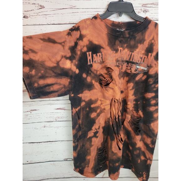 Harley Davidson Tie Dye San Diego Grunge Biker Motorcycle T-shirt Men's Sz XL - Picture 6 of 9